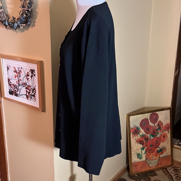 DANA BUCHMAN Size 3X Cardigan Ribbed Knitwear Stretch Logo Button Classic Career - Picture 9 of 16